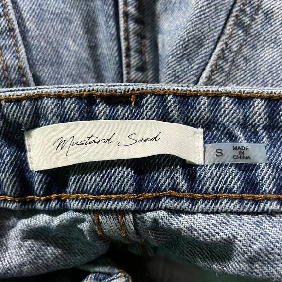 Mustard Seed Distressed Cut off Shorts Casual Blue Cotton Women's Size Small - Picture 5 of 7